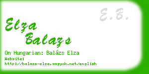 elza balazs business card